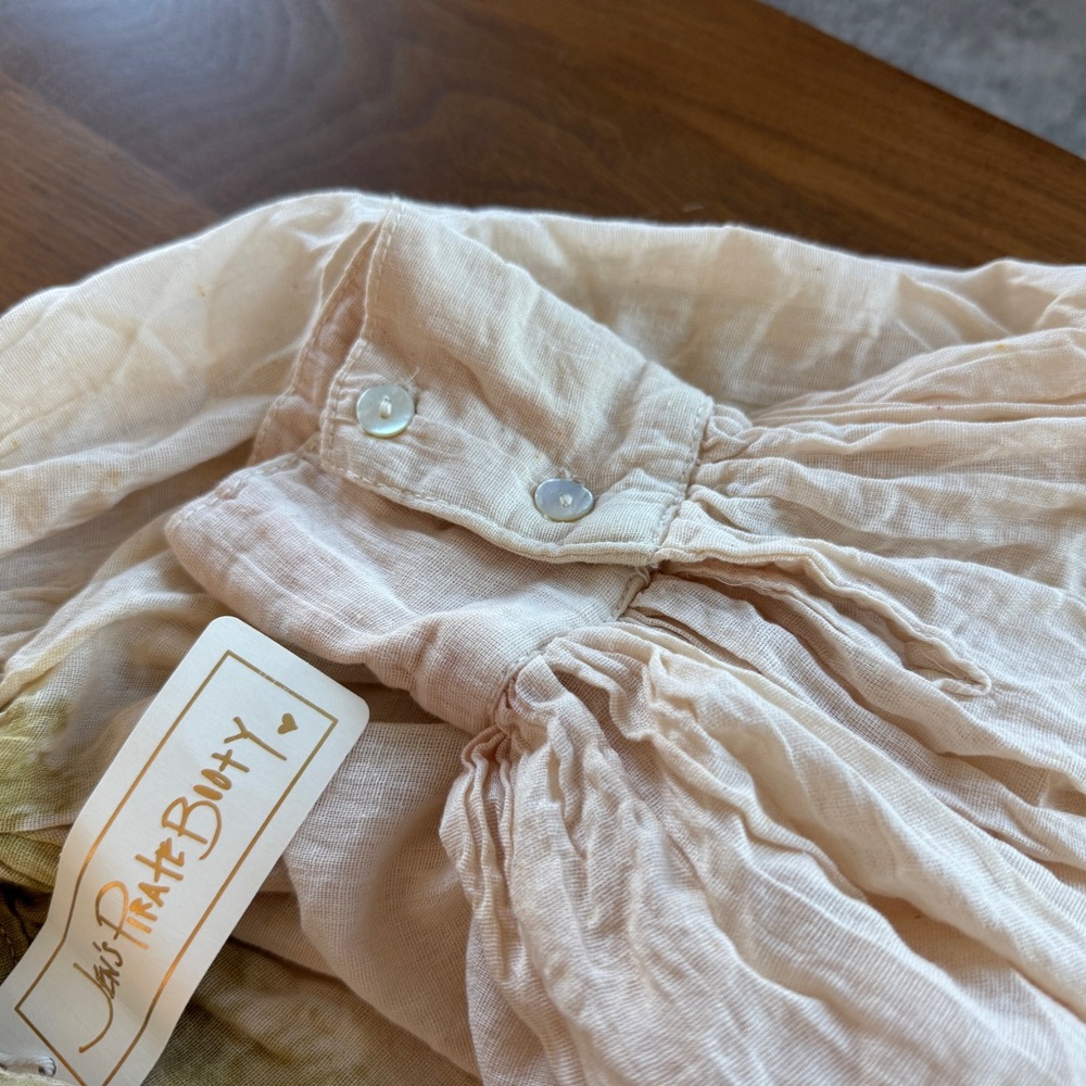 NWT Jen's Pirate Booty Mini Beige Dress With Ties Seize XS - Picture 2 of 6